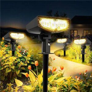 Solar Spot Lights Outdoor - 4 Pack Waterproof Ip67 Landscape Spotlights 3